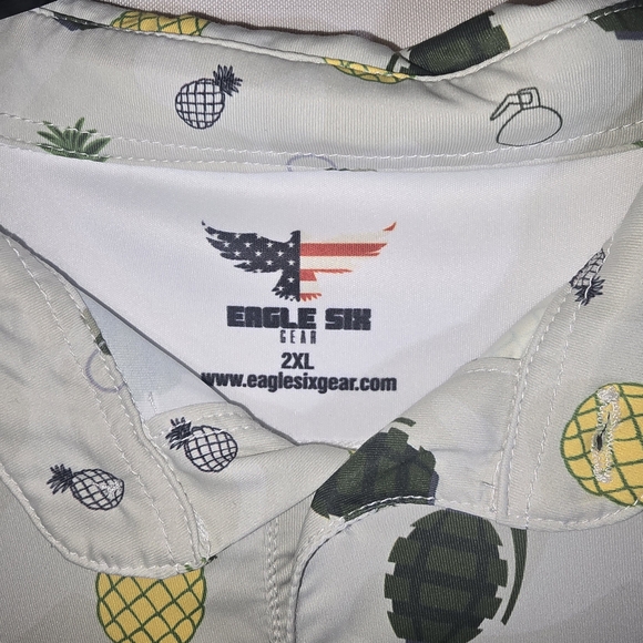 Tropical Pineapple Print Polo Shirt - Picture 3 of 5